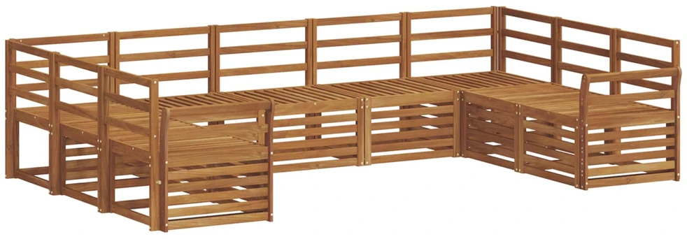 Lauko baldų komplektas Lauko sofos komplektas 9 vnt. Natūrali
