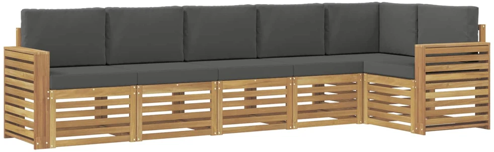 Lauko baldų komplektas Lauko sofos komplektas 6 vnt. 6 vietos Balta ir antracito