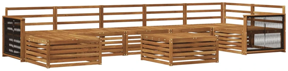 Lauko baldų komplektas Lauko sofos komplektas 8 vnt. Natūrali