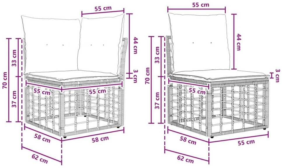Lauko sofos komplektas Natūrali Poliesteris