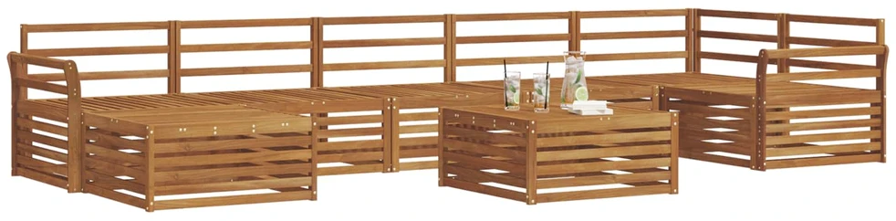 Lauko baldų komplektas Lauko sofos komplektas 8 vnt. Natūrali