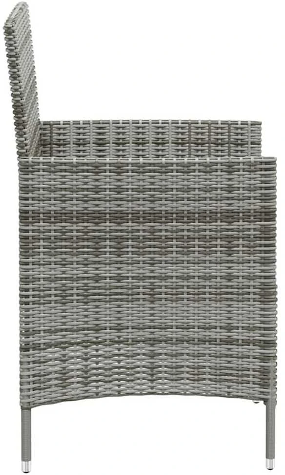Lauko baldų komplektas Lauko valg. baldų kompl. su pagalv., 3d., pilk. sp., polirat.