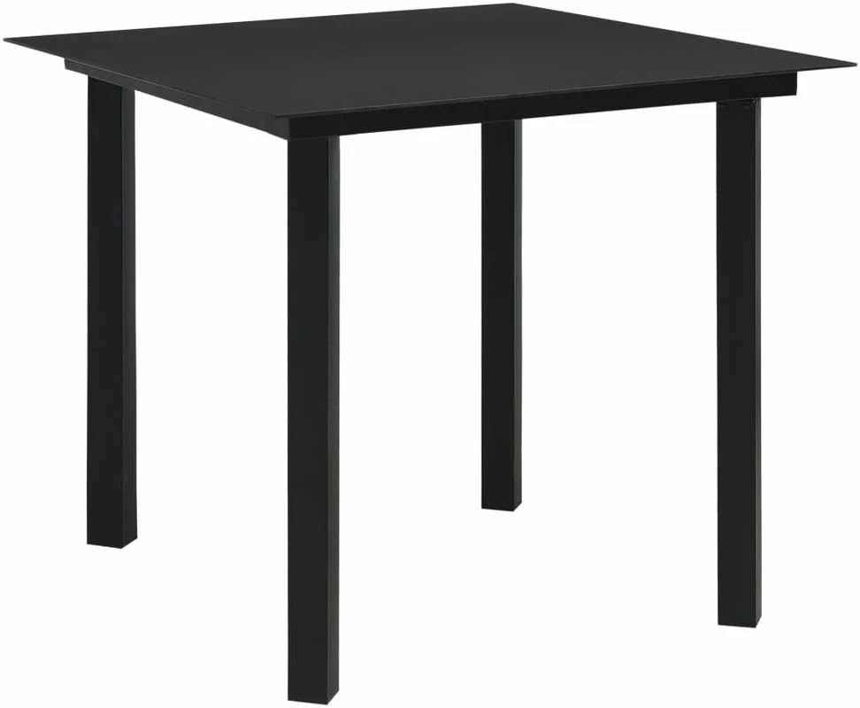 Lauko baldų komplektas Lauko valgomojo baldų komplektas, 5 dalių, juodas, PVC ratanas