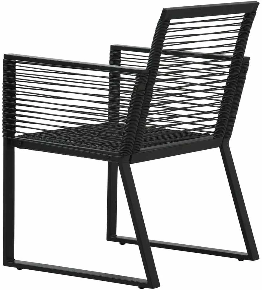 Lauko baldų komplektas Lauko valgomojo baldų komplektas, 7 dalių, juodas, PVC ratanas