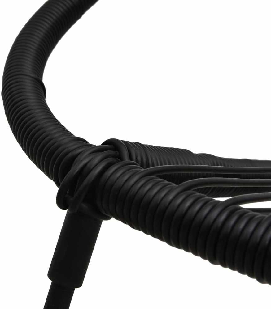 Lauko valgomojo baldų komplektas, 3 dalių, juodas, PVC ratanas