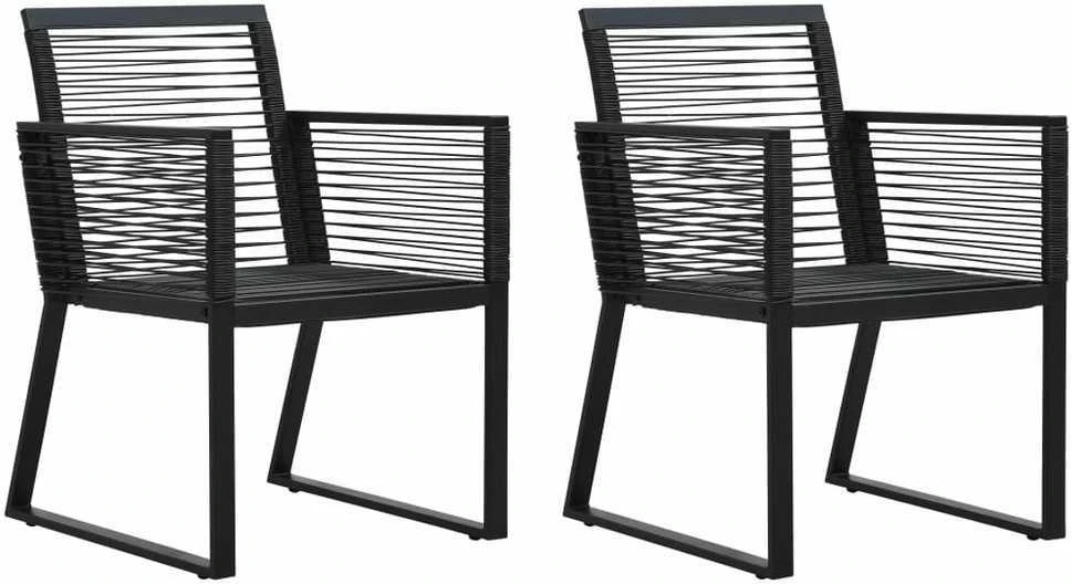 Lauko baldų komplektas Lauko valgomojo baldų komplektas, 3 dalių, juodas, PVC ratanas