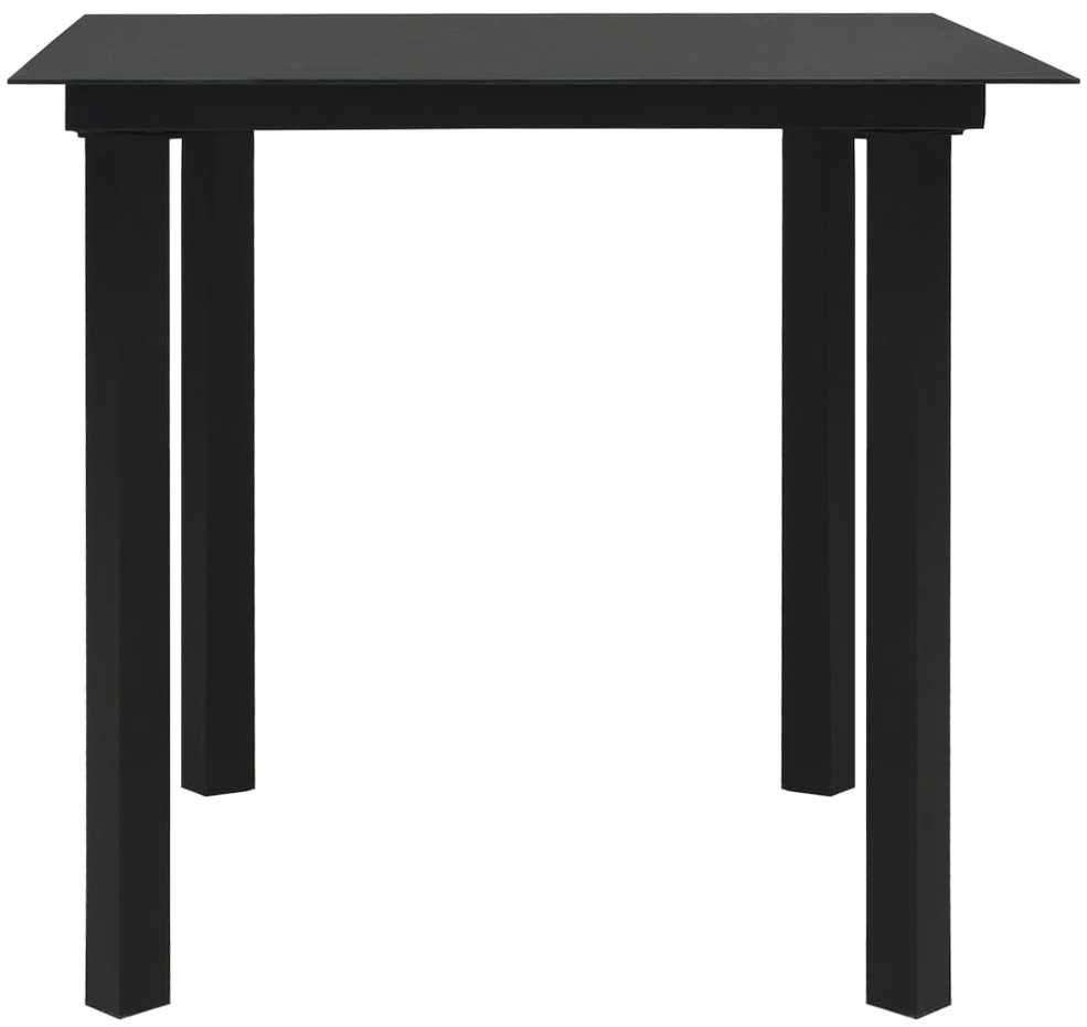 Lauko valgomojo baldų komplektas, 3 dalių, juodas, PVC ratanas