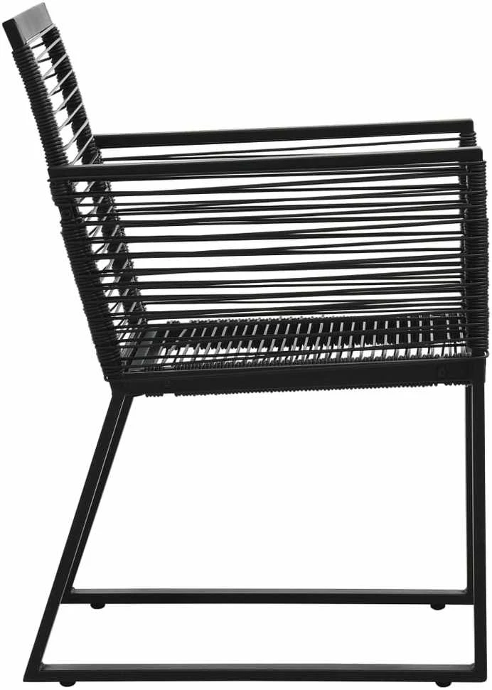 Lauko baldų komplektas Lauko valgomojo baldų komplektas, 5 dalių, juodas, PVC ratanas