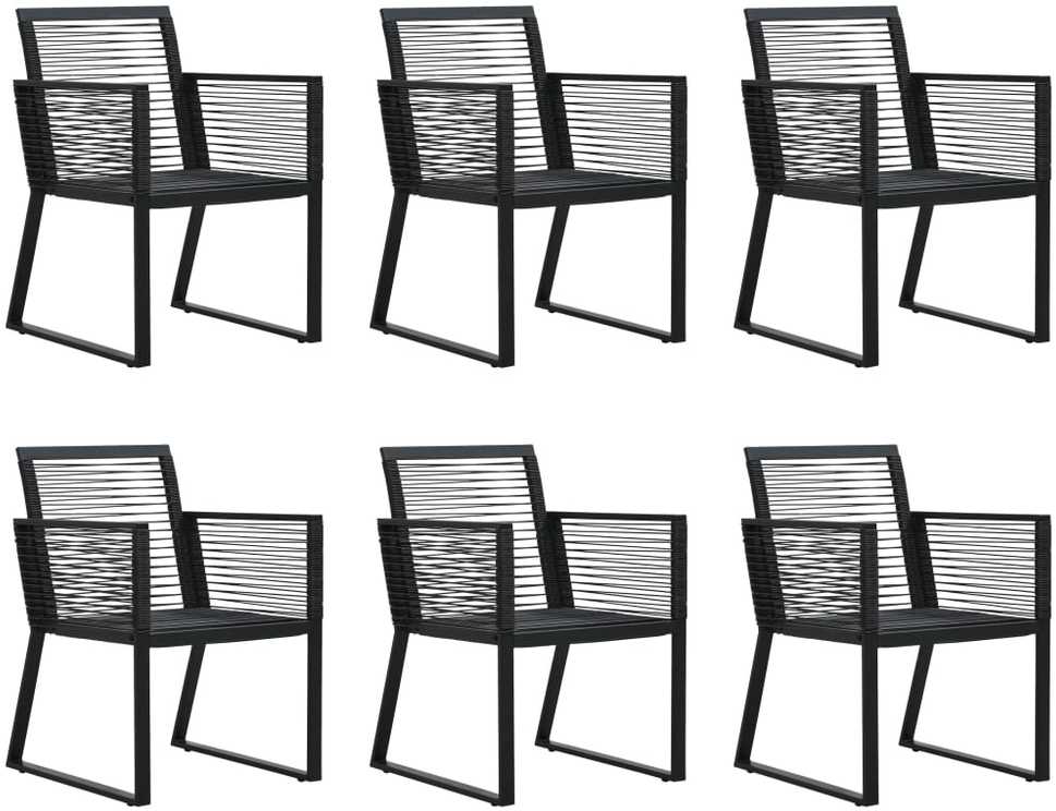 Lauko baldų komplektas Lauko valgomojo baldų komplektas, 7 dalių, juodas, PVC ratanas