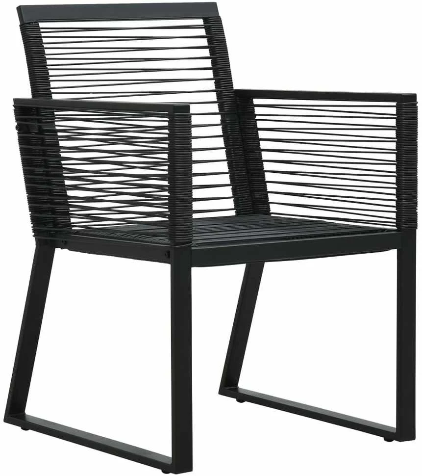 Lauko baldų komplektas Lauko valgomojo baldų komplektas, 5 dalių, juodas, PVC ratanas