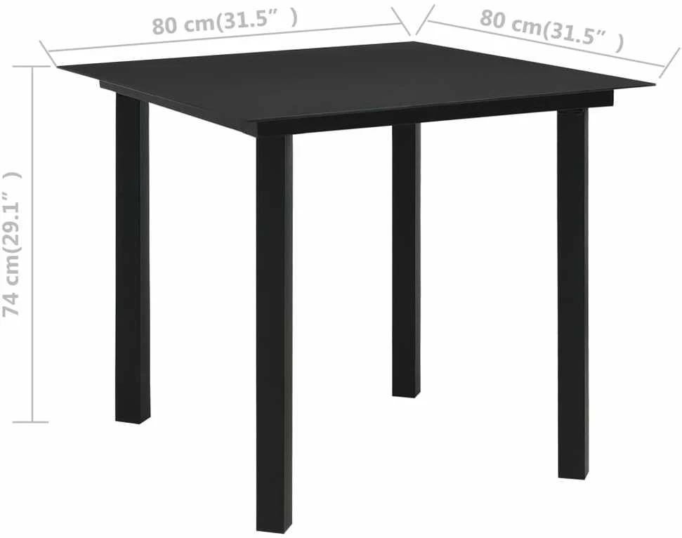 Lauko baldų komplektas Lauko valgomojo baldų komplektas, 5 dalių, juodas, PVC ratanas