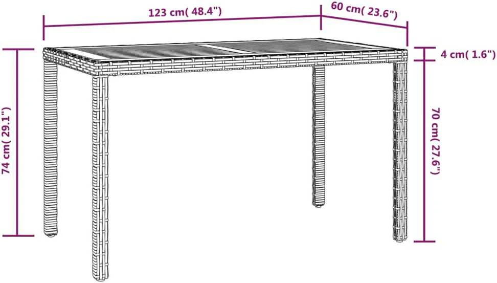 Lauko baldų komplektas Lauko valgomojo baldų kompl., 5d., juodas, polirat., akacija