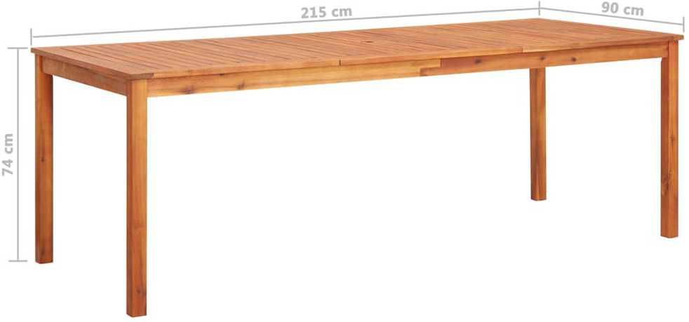Lauko baldų komplektas Lauko valgomojo komplektas su pagalvėlėmis, 9 dalių, akacija