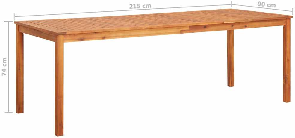 Lauko baldų komplektas Lauko valgomojo komplektas su pagalvėlėmis, 7 dalių, akacija