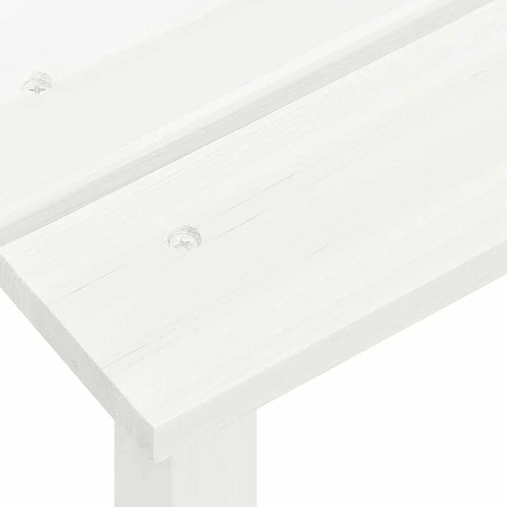 Sodo Adirondack kėdė su staliuku, baltos spalvos, eglės masyvas