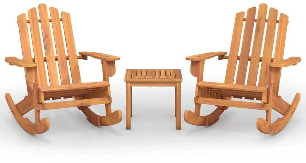 Lauko baldų komplektas Sodo adirondack komplektas, 3 dalių, akacijos medienos masyvas