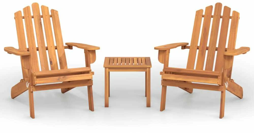 Lauko baldų komplektas Sodo adirondack komplektas, 3 dalių, akacijos medienos masyvas