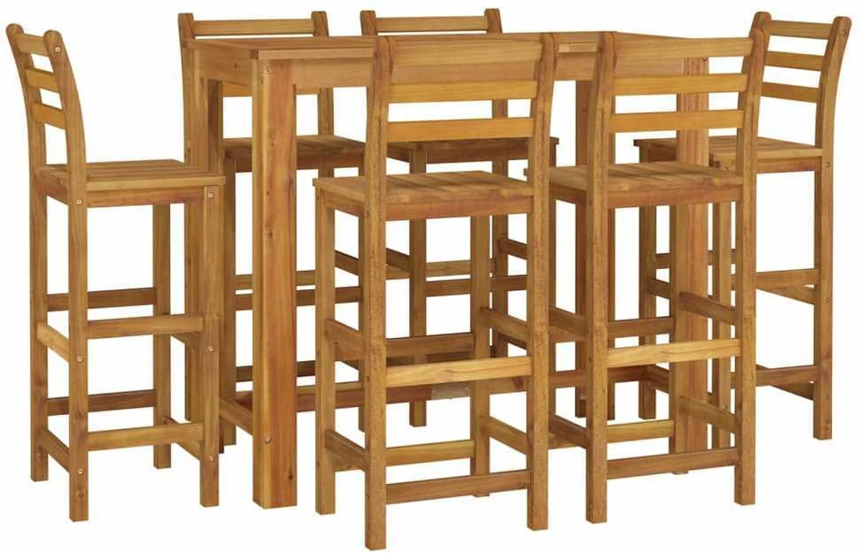 Lauko baldų komplektas Sodo baro baldų komplektas, 7 dalių, akacijos medienos masyvas