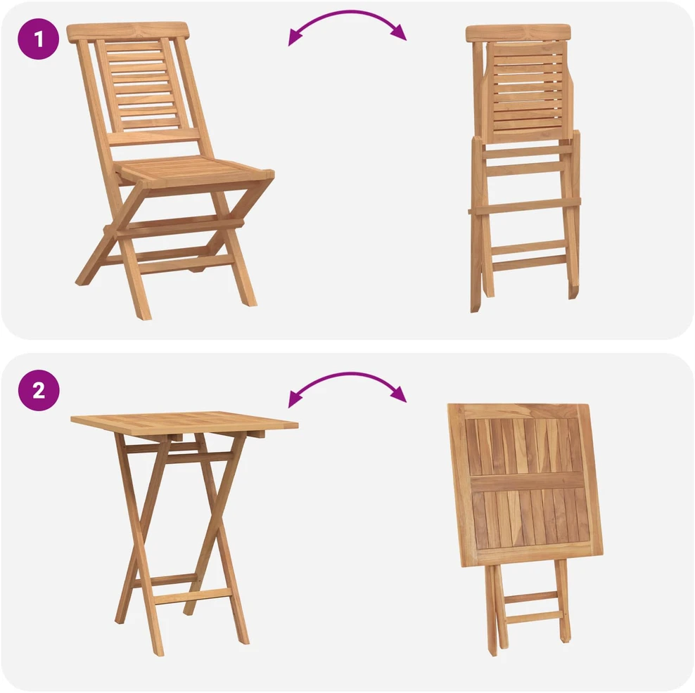 Lauko baldų komplektas Sodo komplektas 3 vnt. Ruda Kietas teakwood