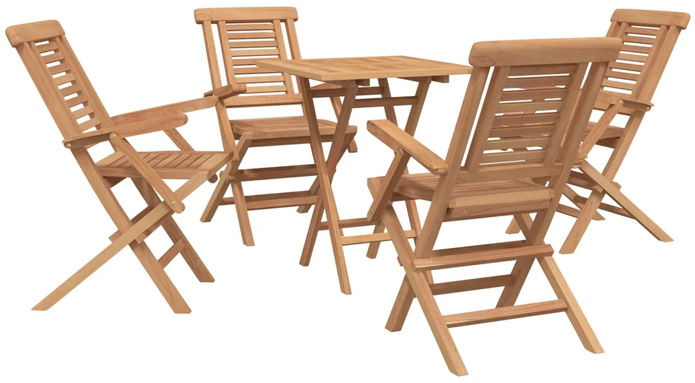 Lauko baldų komplektas Sodo komplektas 5 vnt. Ruda Kietas teakwood