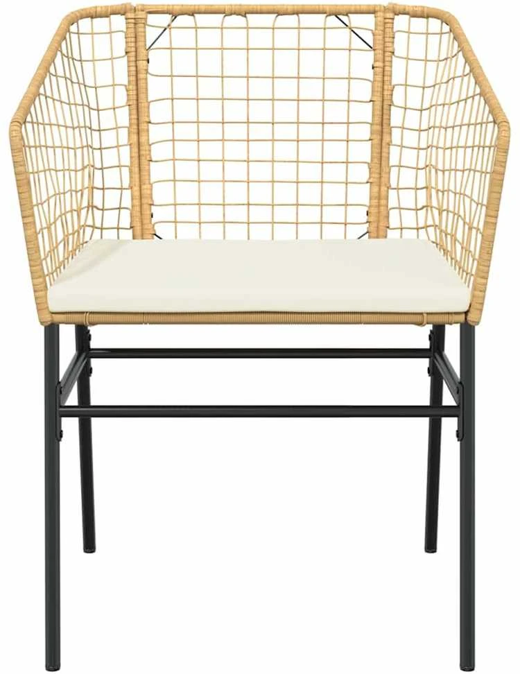 Sodo komplektas, 3 dalių, rudas, poliratanas ir stiklas