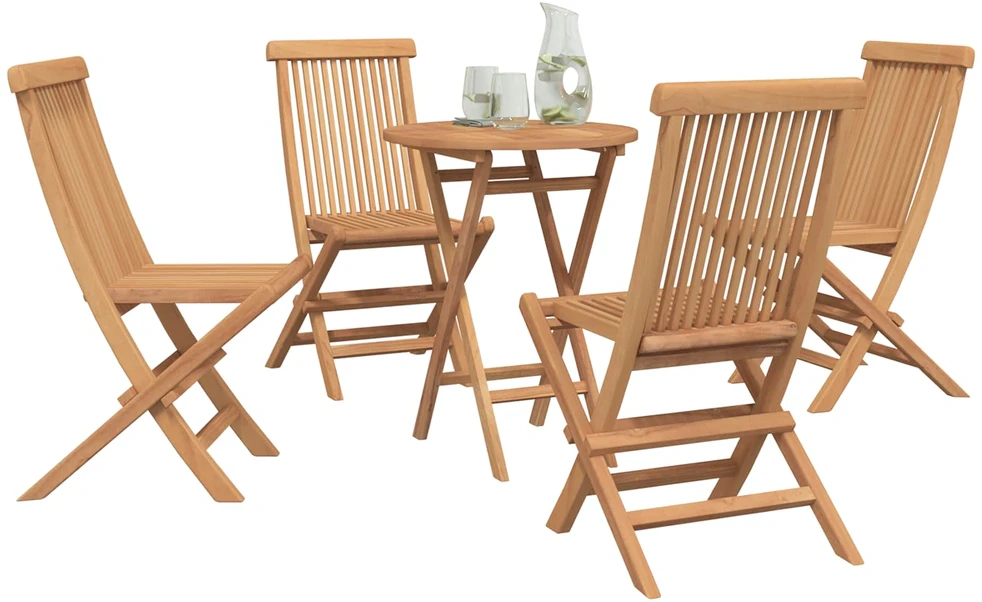 Lauko baldų komplektas Sodo komplektas 5 vnt. Ruda Kietas teakwood