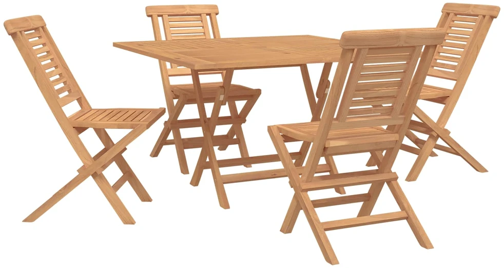 Lauko baldų komplektas Sodo komplektas 5 vnt. Ruda Kieto teka medžio