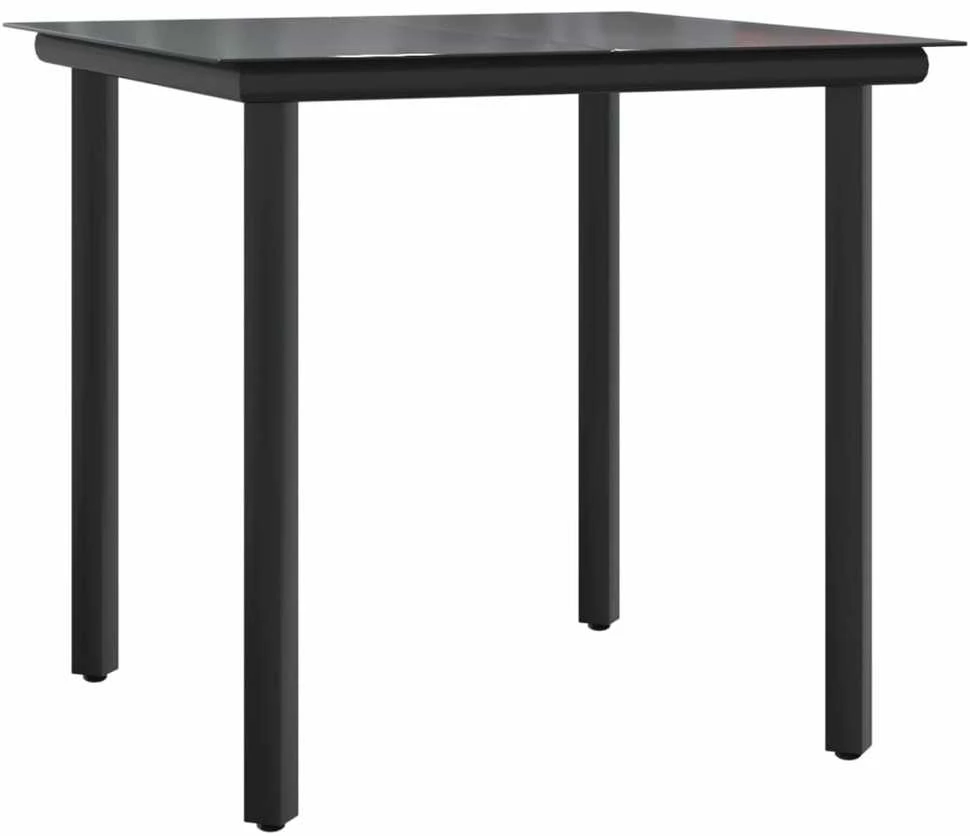 Lauko baldų komplektas Sodo komplektas, 5 dalių, juodas/pilkas, poliratanas