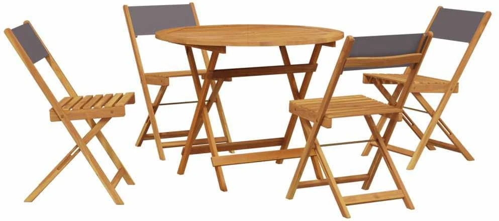 Lauko baldų komplektas Sodo komplektas, 5 dalių, antracito, audinys ir mediena