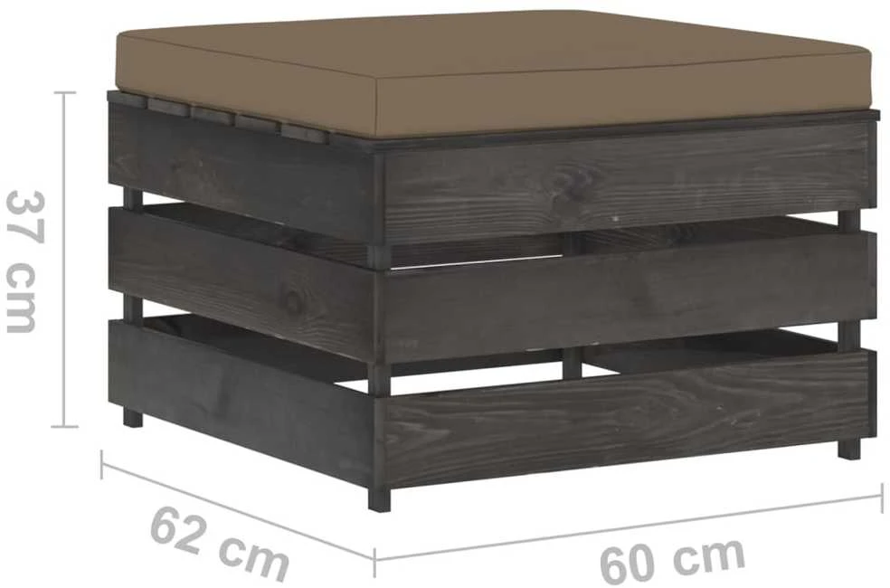 Lauko baldų komplektas Sodo komplektas su pagalvėlėmis, 2 dalių, impregnuota mediena