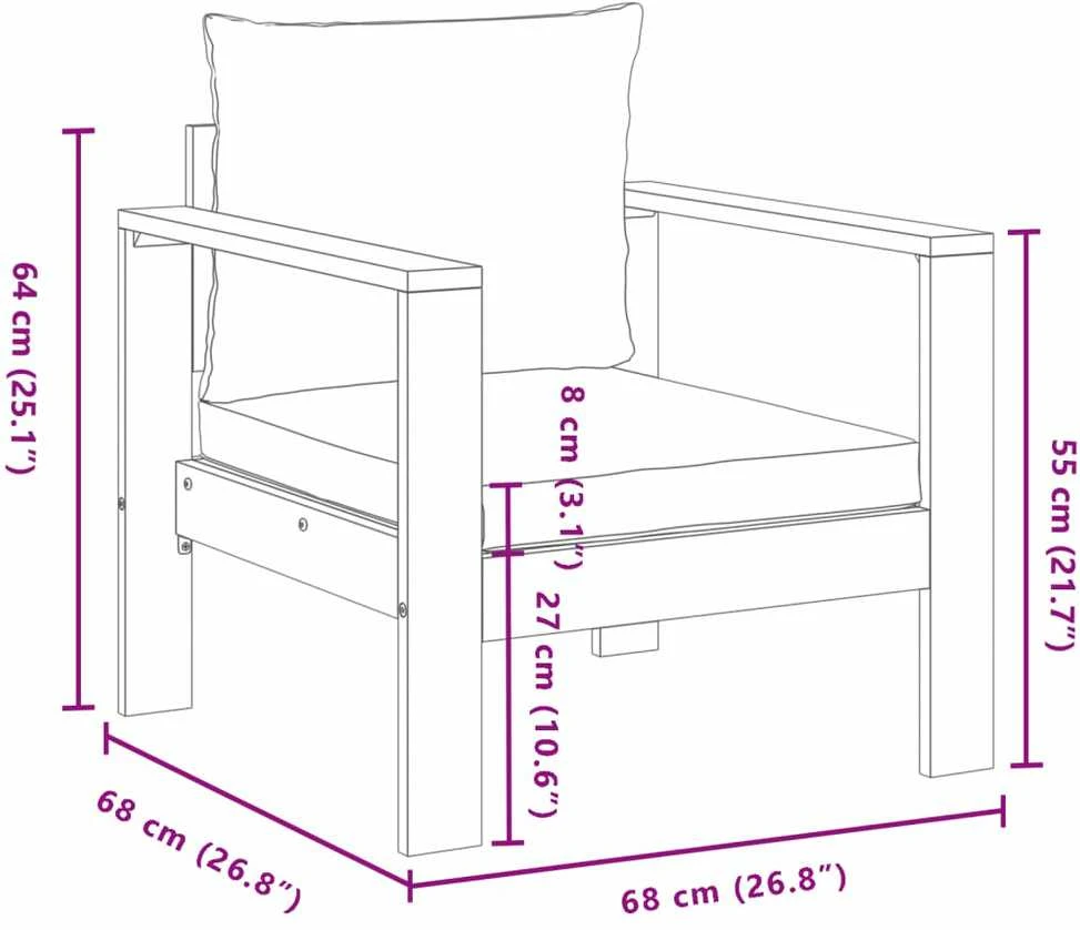 Sodo komplektas su pagalvėlėmis, 5 dalių, akacijos masyvas