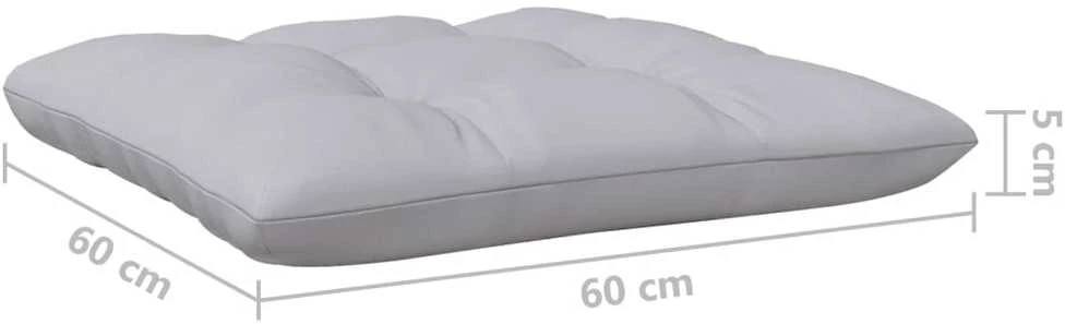 Lauko baldų komplektas Sodo komplektas su pilkomis pagalvėmis, 5 dalių, pušis