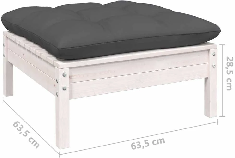 Lauko baldų komplektas Sodo komplektas su antracito pagalvėmis, 6 dalių, pušis