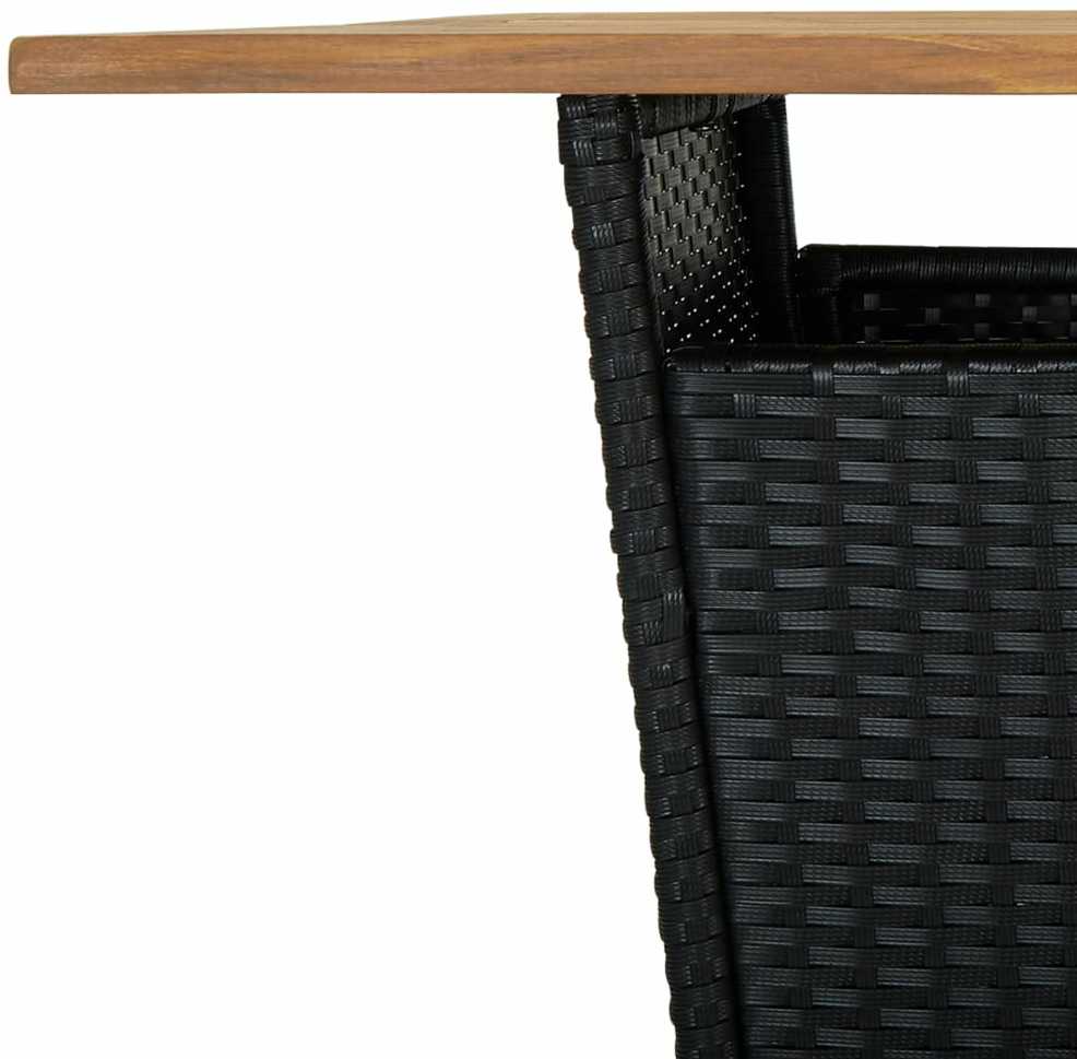 Lauko baldų komplektas Sodo komplektas su pagalvėmis, 5 dalių, juodas, poliratanas