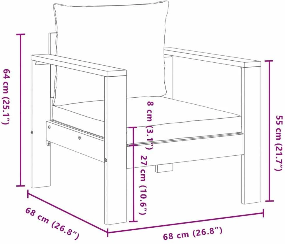 Sodo komplektas su pagalvėlėmis, 5 dalių, akacijos masyvas