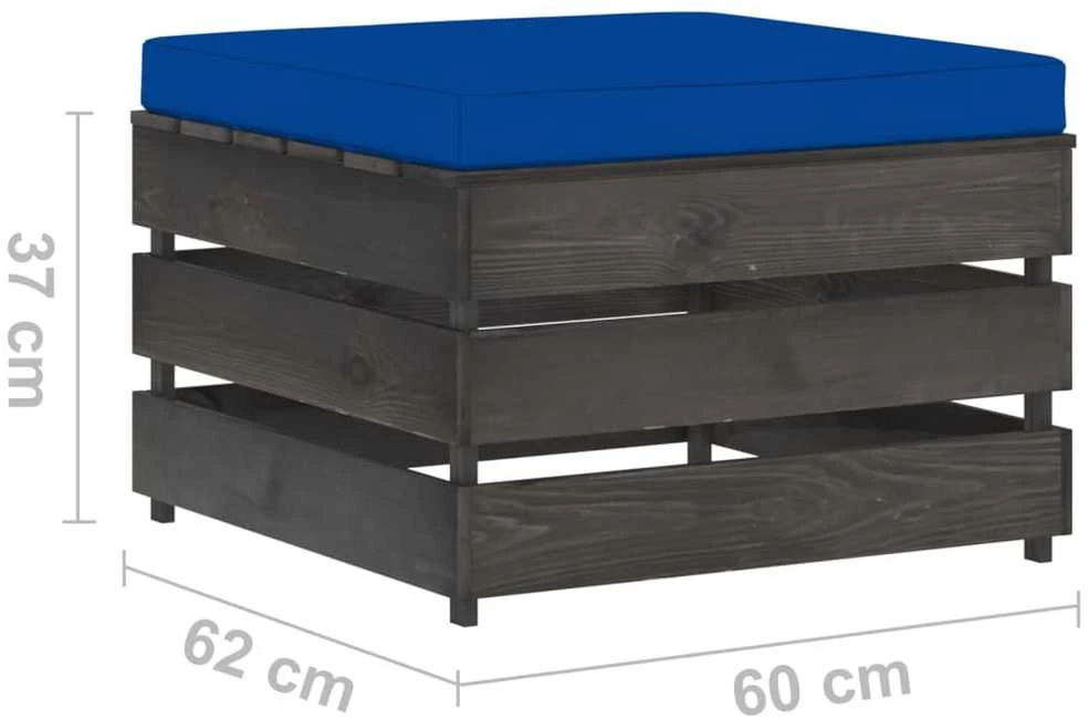 Lauko baldų komplektas Sodo komplektas su pagalvėlėmis, 2 dalių, impregnuota mediena