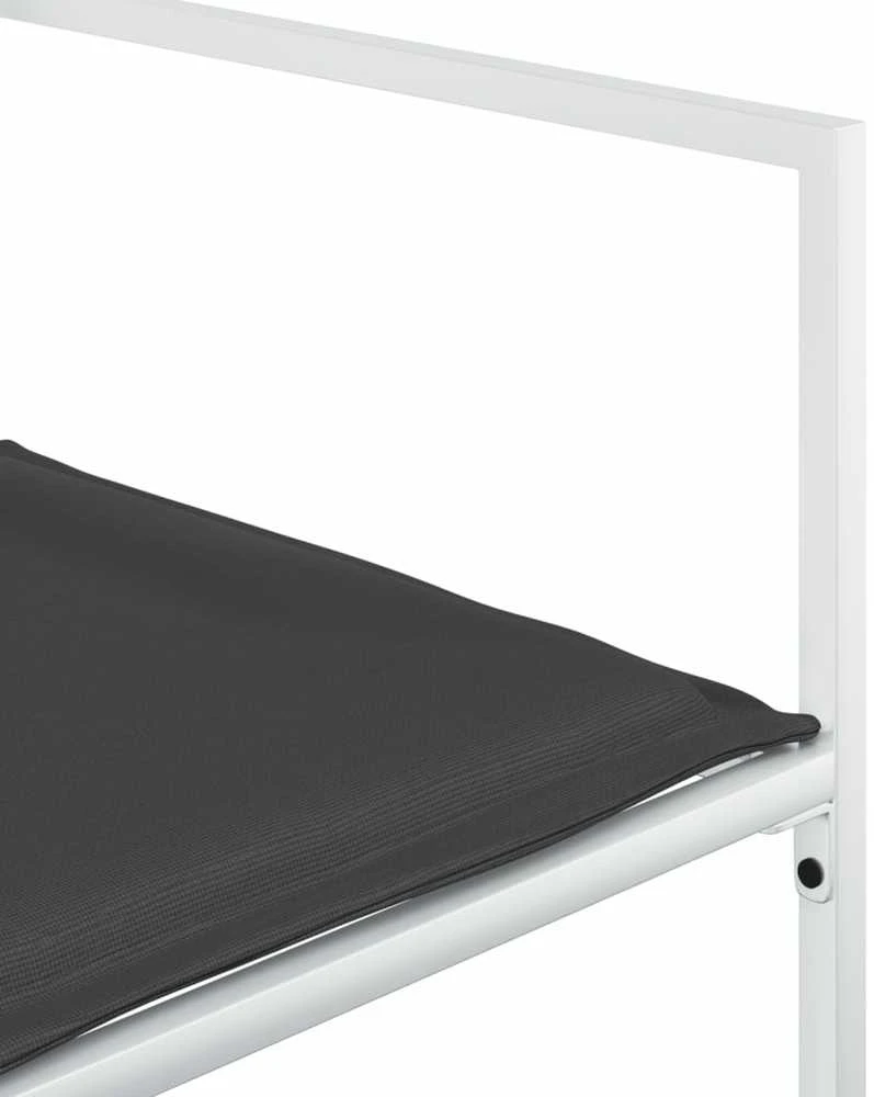Lauko baldų komplektas Sodo komplektas su pagalvėlėmis, 9 dalių, baltas, tekstilenas