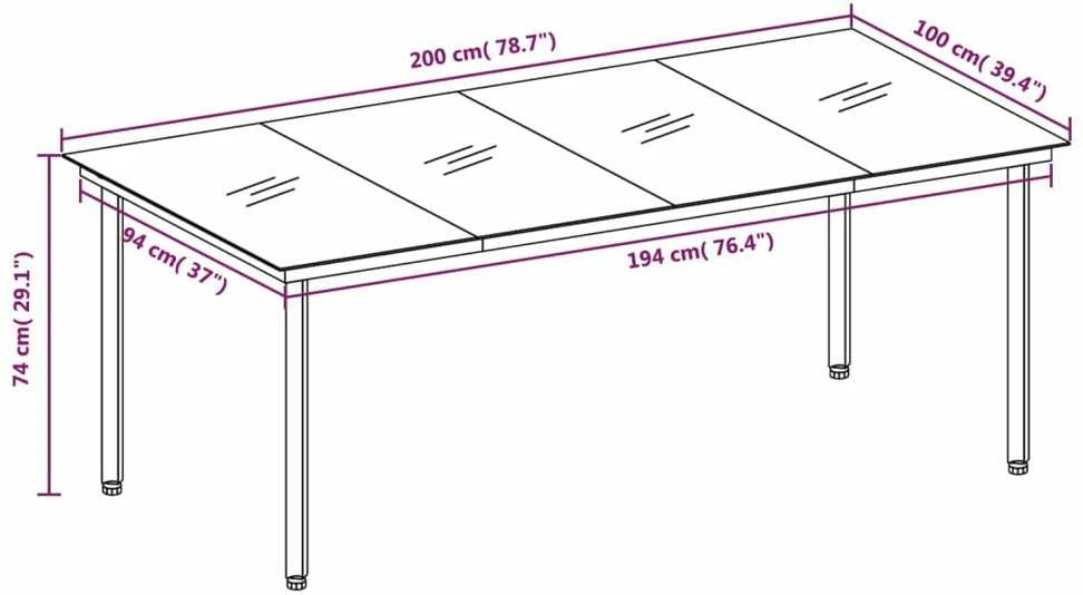 Lauko baldų komplektas Sodo komplektas su pagalvėlėmis, 9 dalių, juodas