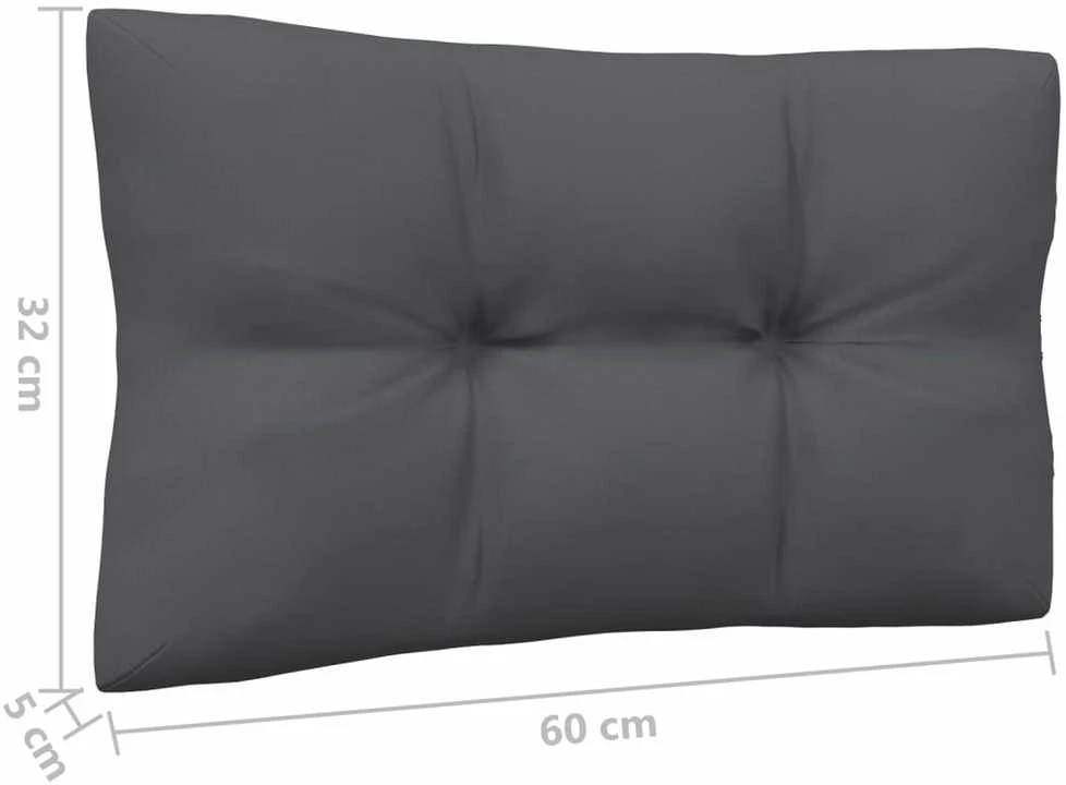 Lauko baldų komplektas Sodo komplektas su antracito pagalvėmis, 6 dalių, pušis