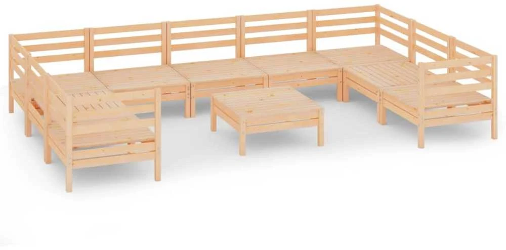 Lauko baldų komplektas Sodo poilsio baldų komplektas, 10 dalių, pušies masyvas