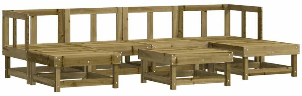 Lauko baldų komplektas Sodo poilsio baldų komplektas, 7 dalių, impregnuota pušis