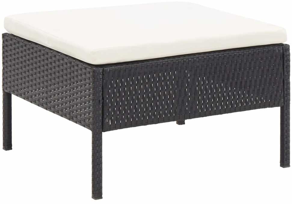 Lauko baldų komplektas Sodo poilsio komplektas su pagalvėmis, 6 dalių, juodas, ratanas
