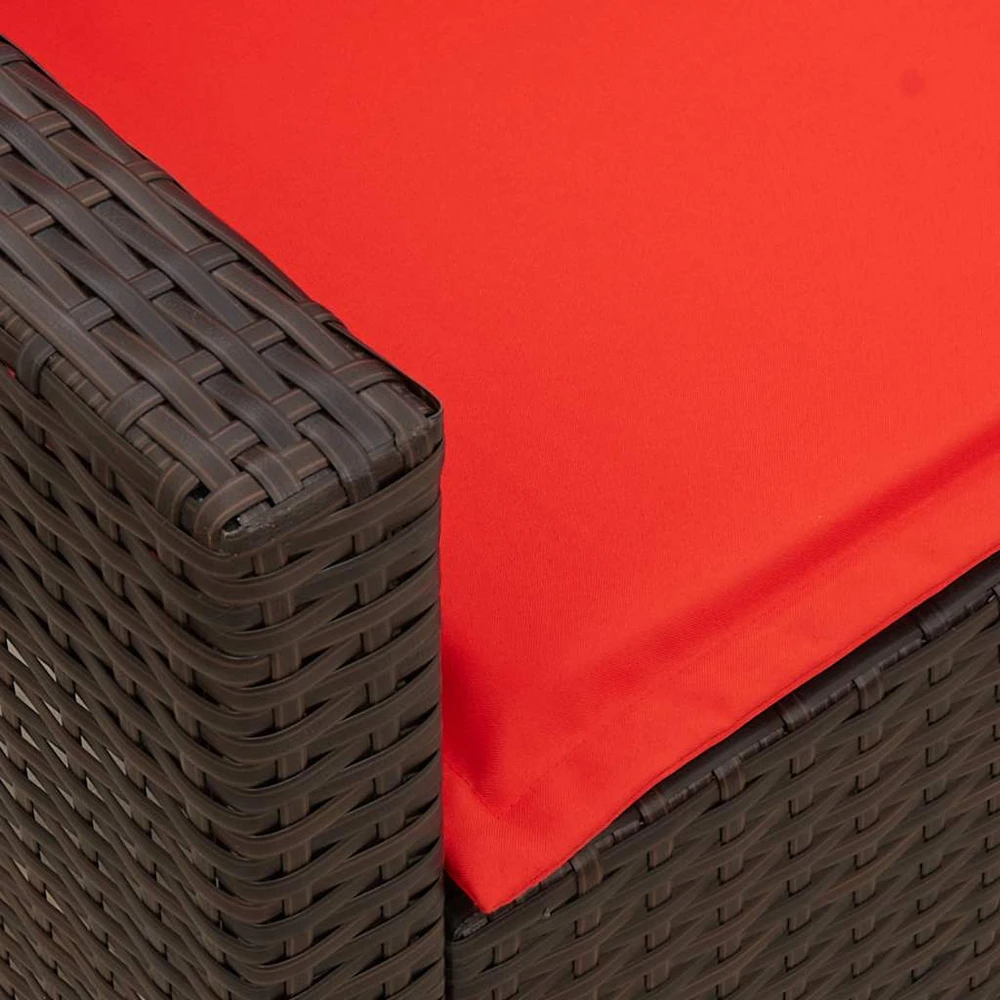 Lauko baldų komplektas Sodo sofa, 5 vietų, su pagalvėlėmis, ruda, poliratanas