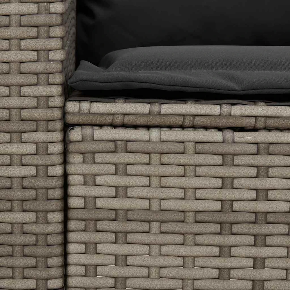 Sodo sofa, 5 vietų, su pagalvėlėmis, pilka, poliratanas