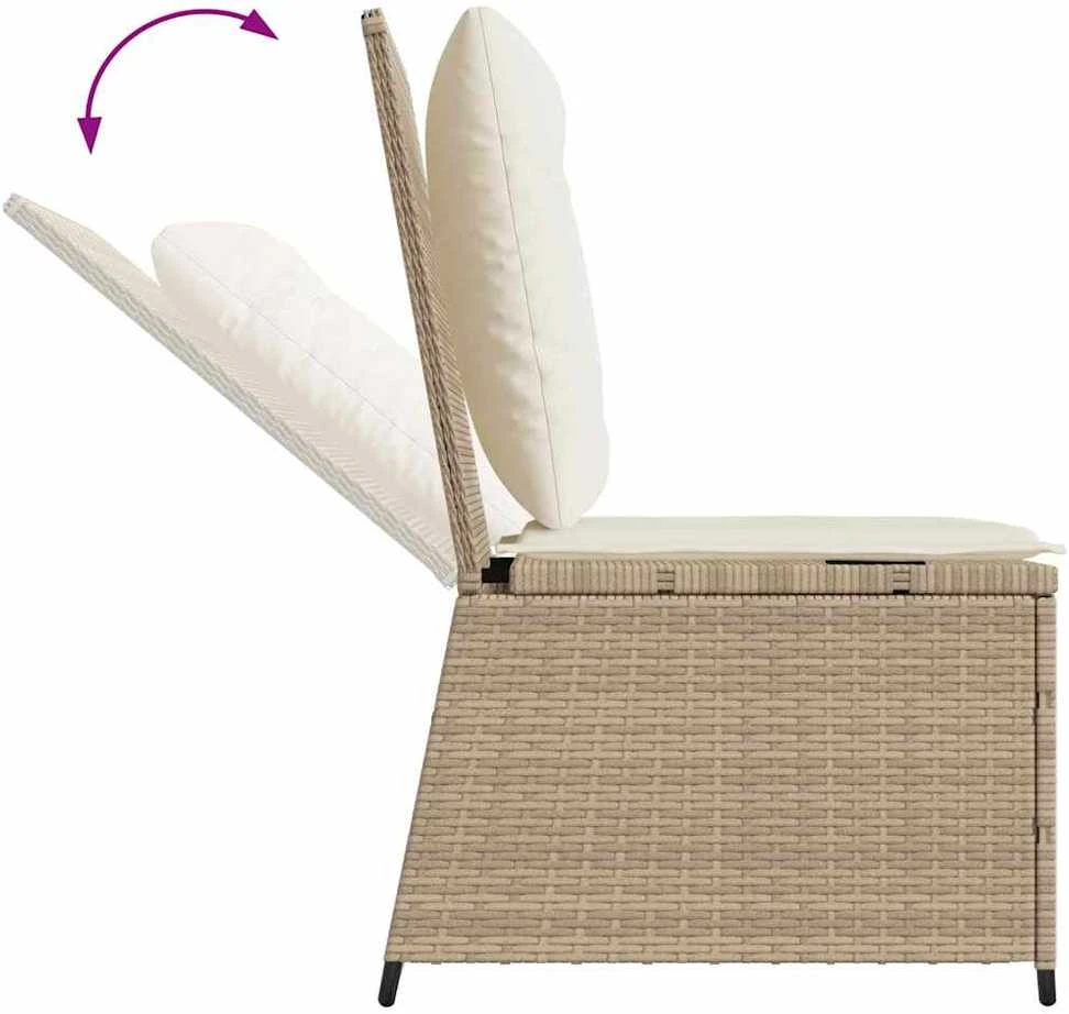 Sodo sofa su pagalve Juoda ir kreminė balta poliratanas