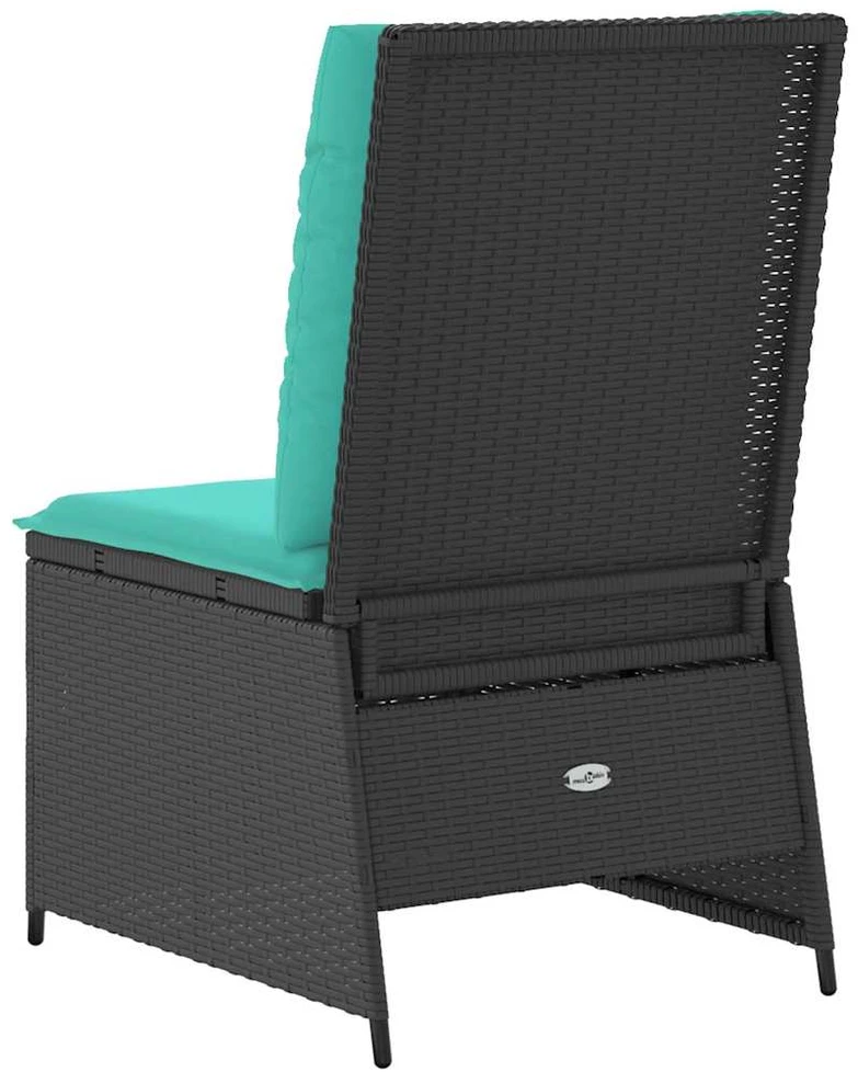 Sodo sofa su pagalve Juoda ir turkio poliratanas