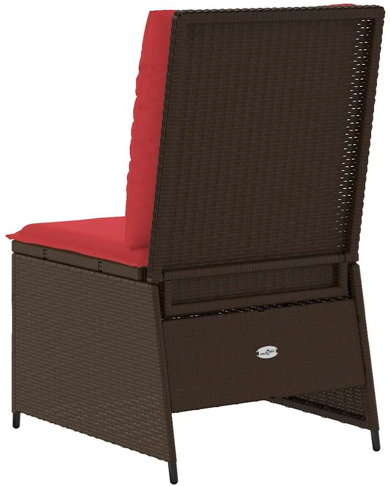 Lauko baldų komplektas Sodo sofa su pagalve Ruda ir raudona poliratanas