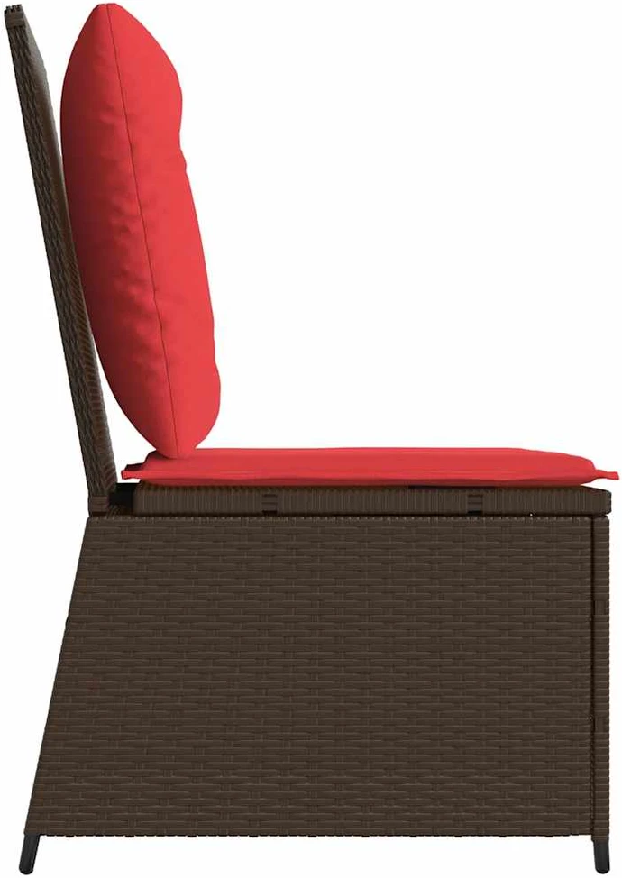 Lauko baldų komplektas Sodo sofa su pagalve Ruda ir raudona poliratanas