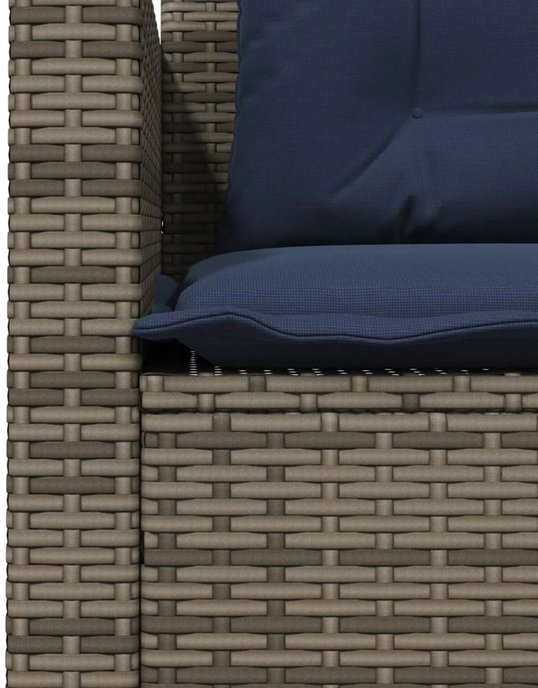 Lauko baldų komplektas Sodo sofa su stalu ir pagalvėlėmis, L formos, pilka, poliratanas
