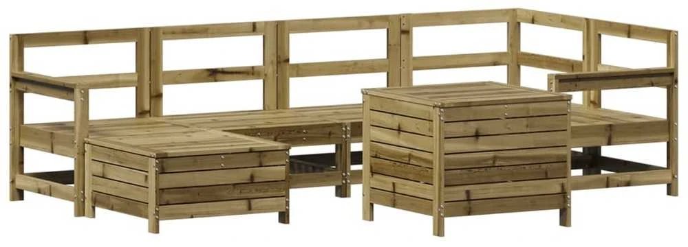 Lauko baldų komplektas Sodo sofos komplektas, 7 dalių, impregnuota pušis